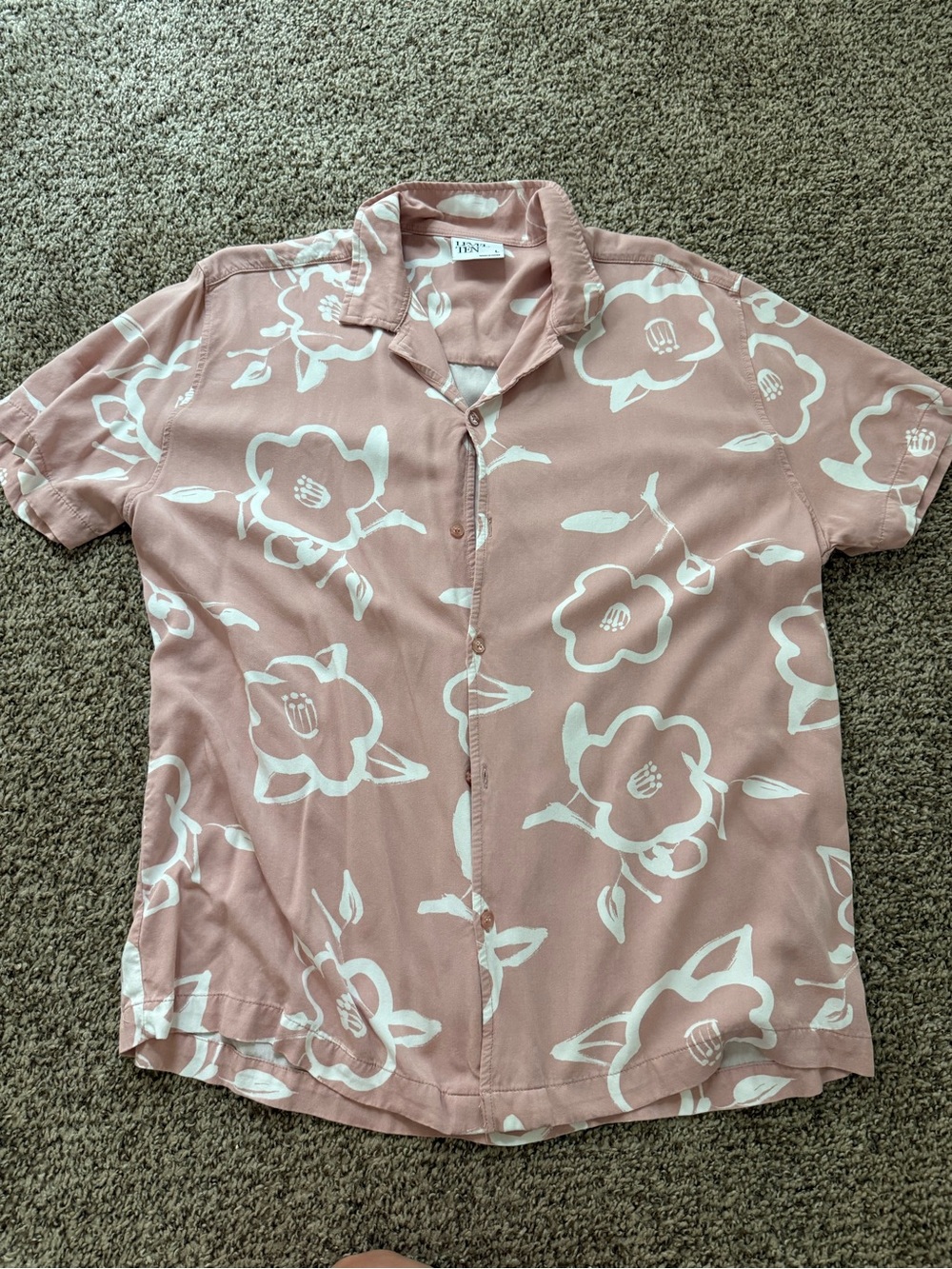 Level Ten Pink Floral Short Sleeve Button-Down Shirt